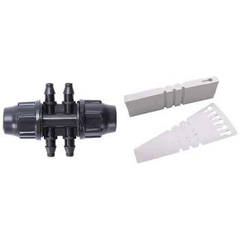 

20 Pcs Drip Irrigator Garden Watering 8/11 Inch to 3/4 Inch Quick Hose Connector 6 Ways & 400 Pcs Plastic Plant Labels