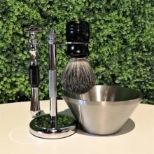 4в1 мужской набор для бритья, настоящий Барсучий волос для бритья щетка с стойка для бритвенного станка и чаши