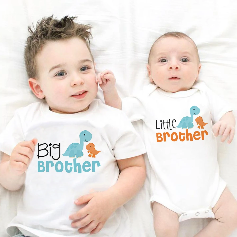 1pc Big Little Brother Siblings Matching T Shirts Dinosaur Truck Airplane  Cartoon Boys Newborn Birthday Party Gift Tops Outfits - Family Matching  Outfits - AliExpress