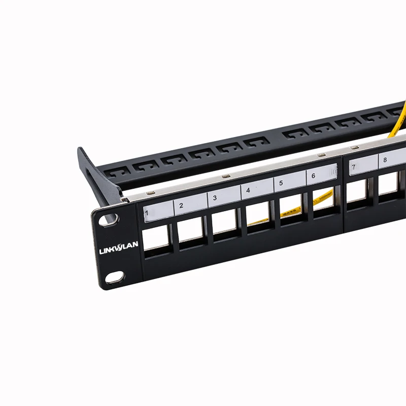 Painel de Remendo Vazio em Branco para Conectores Keystone Padrão Montagem em Rack Rede 10 12 Portas 1u - Imagem 3