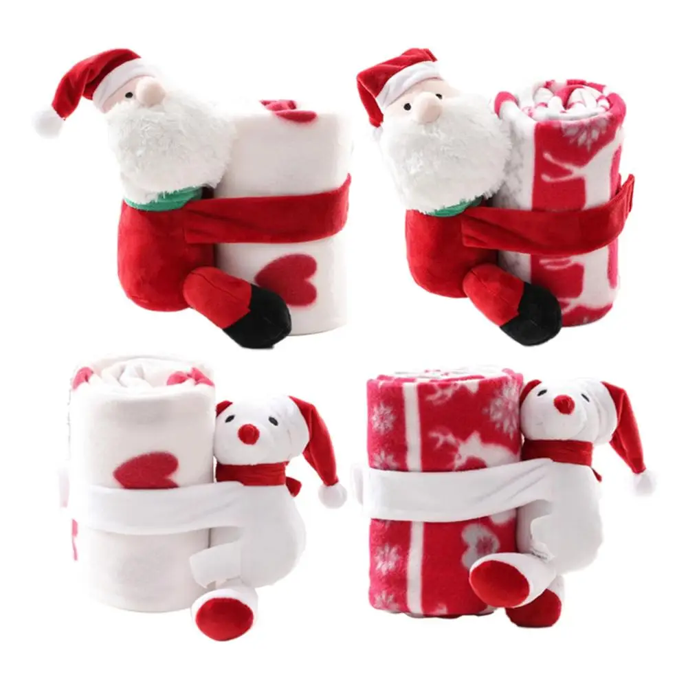 

Velvet Christmas Gift Blanket Baby Polyester Fiber Print Appease Toy Blanket Christmas Decoration Festival For Children