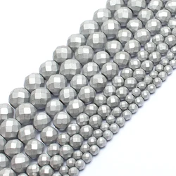 Rhodium Rose Gold Plated Hematite Beads - Premium Natural Stones for DIY Bracelet and Jewelry Making (Faceted matte rhod.)
