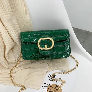 

2020 summer Korean version of the new shoulder messenger bag stone pattern chain fashion wild small square bag wholesale