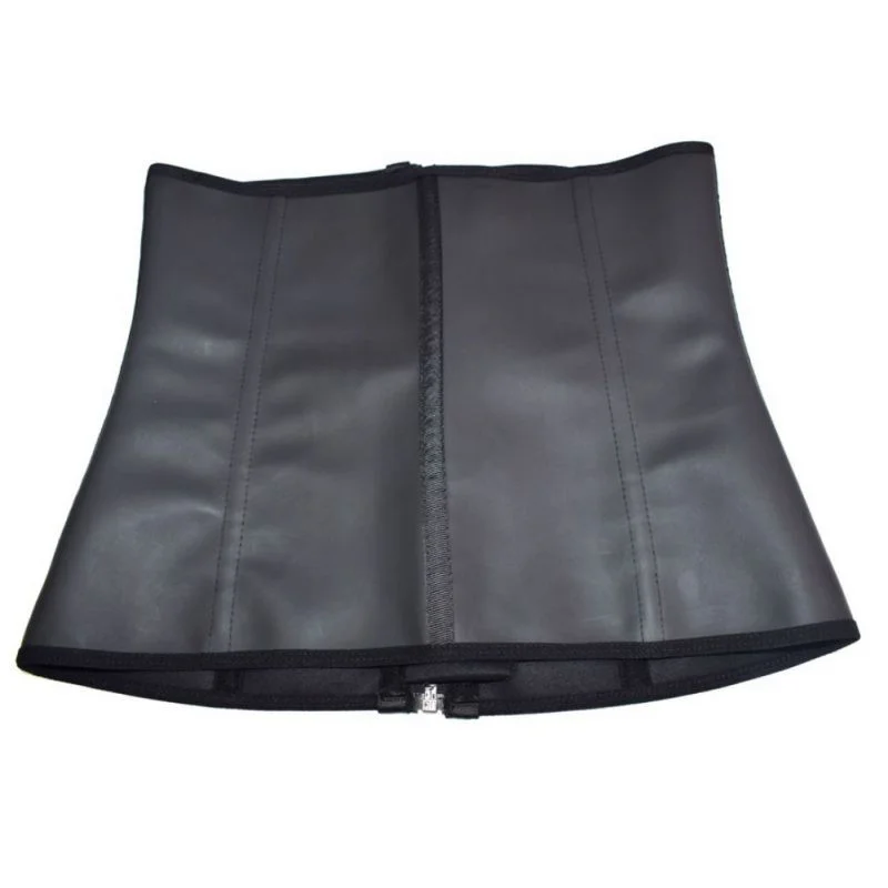 Womens Latex Waist Trainer Zipper Underbust Slim Tummy Waist Cinchers Female Firm Corset Body Shapers Slim Shaper Belts