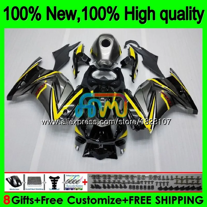 Body For KAWASAKI ZX-250R EX-250 EX250 ZX 250R 2BS.62 EX 250 ZX250R 08 09 Grey yellow 10 11 12 2008 2009 2010 2011 2012 Fairing Body For KAWASAKI ZX-250R EX-250 EX250 ZX 250R 2BS.62 EX 250 ZX250R 08 09 Grey yellow 10 11 12 2008 2009 2010 2011 2012 Fairing