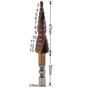 

Stainless Steel M35 Step Drill Bit 3-13mm Hole Hex Shank Double Edge Deburring