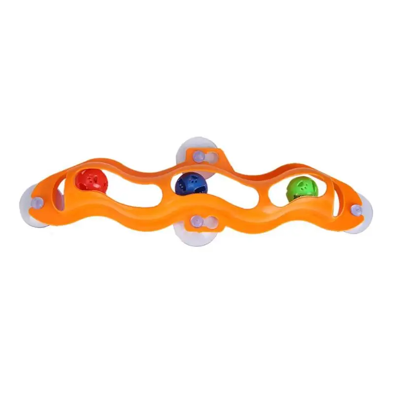 orange Интерактивные кошачьи игрушки мяч на направляющей игрушка Кот практичная оконная присоска мяч на направляющей игровой туннель для домашнего животного игрушки - Цвет: orange