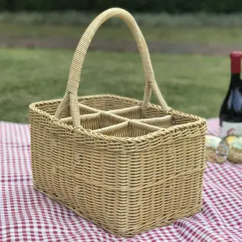 

Ins wine basket red wine basket picnic basket 6 bottles Germany imported PP vine food grade storage compartment finishing basket
