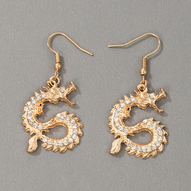 docona Bohemia Snake Animal Drop Dangle Earrings for Women Luxury Geometry Crystal Metal 2021 Female Party Gold Jewelry серьги 18673-gold