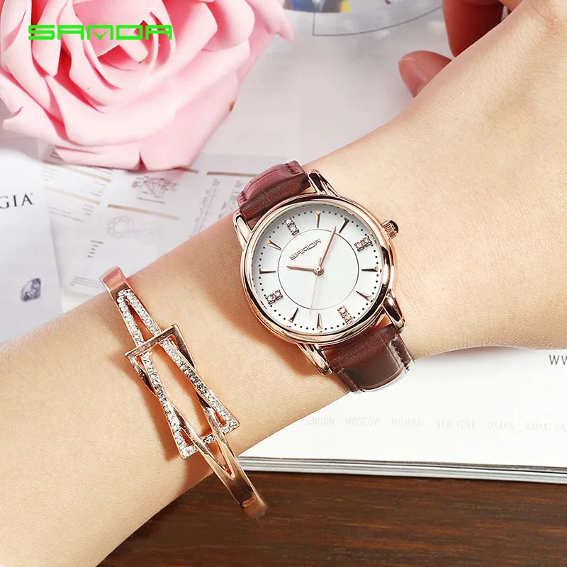 

SANDA Waterproof Hot Selling Quartz Watch Belt Watch Women's Simple Students Fashion WOMEN'S Watch Gift