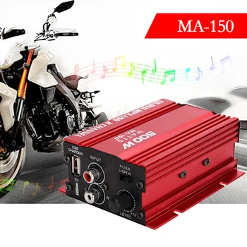 

Amplifier 2 Channel Stereo 12V 40W LED Indicator Hi-Fi Audio Universal Mini Aluminum Alloy Home Subwoofer Car Motorcycle Power