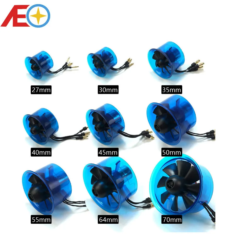 AEORC Patended Product Ducted Fan System EDF for Jet Plane 27mm/30mm/35mm/40mm/45mm/50mm/55mm/64mm/70mm with brushless Motor