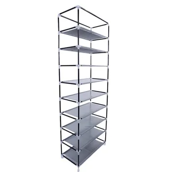 

Shoe Rack Detachable Dustproof Nonwoven Fabric 10 Layer 9 Grid Shoe Cabinet Home Standing Space-saving Stand Holder Organizer