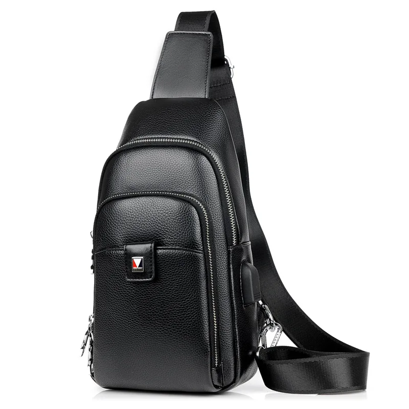 

Men's Bag Chest Pack Men's PU Crossbody Bag Casual Korean-style Shoulder Bag Trend Chest Bag