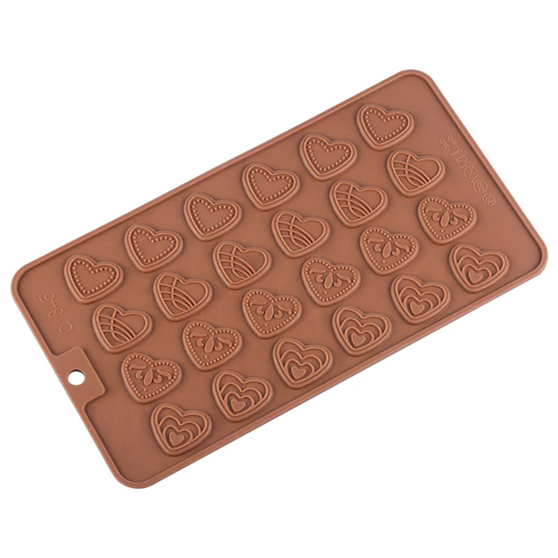 

24 Heart Shape 3 Pattern Silicone Chocolate Mold Cake Mold Silicone Molds For Fondant Baking Dish Forms CM123