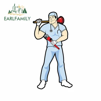 

EARLFAMILY 13cm x 6.9cm For Drain Surgeon Car Styling Stickers Personality Decal Waterproof Car Assessoires for VAN ATV