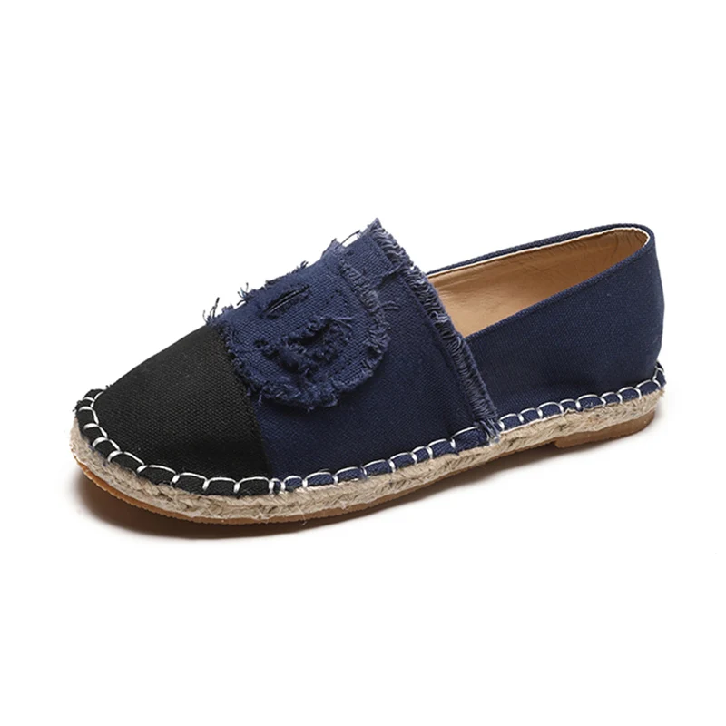 Royal Blue Weweya/Новинка; Модные балетки; прогулочная обувь; женские эспадрильи; женская обувь на плоской подошве; слипоны с бахромой; тканевая Лоскутная обувь без застежки; мягкая обувь - Цвет: Royal Blue