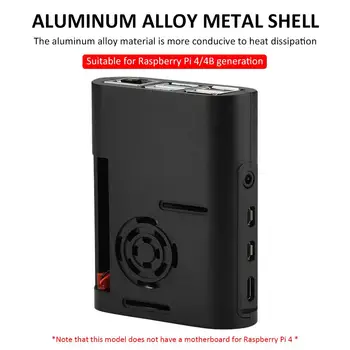 

ABS Shell Metal Micro Injection Molded Case Development Board Box with Cooling Fan for Raspberry Pi 4th Generation