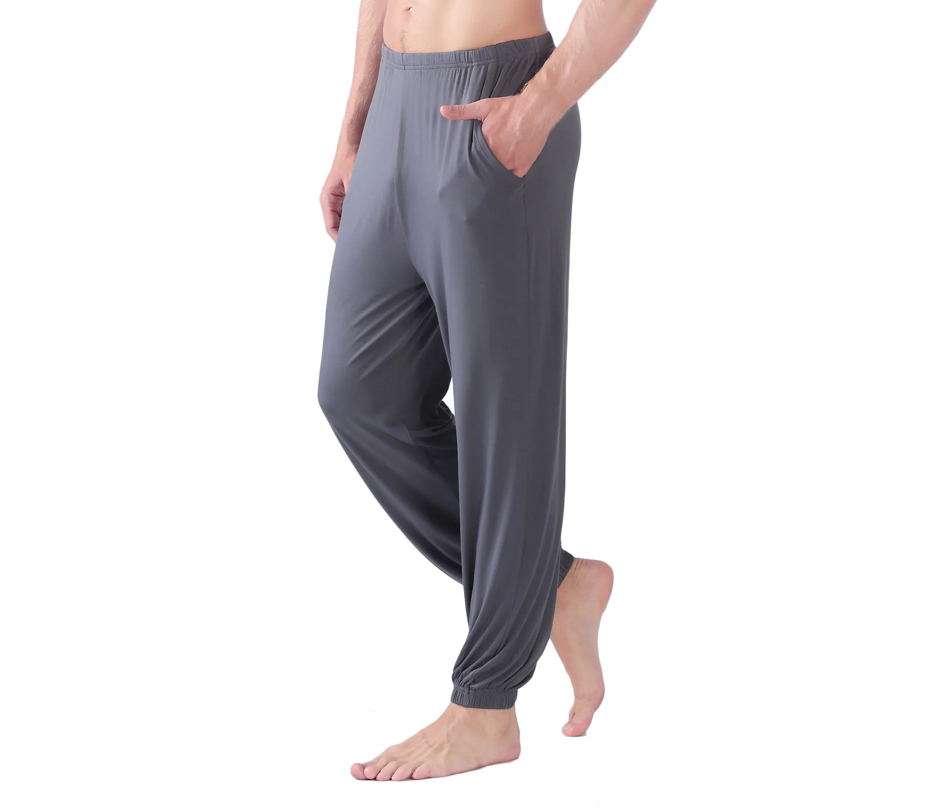 cotton pajama pants Fdfklak 2020 Spring Autumn New Sleep Pants Plus Size 3XL-6XL Men's Pajama Pants Lounge Wear Light/Deep Gray Pijama Casal best silk pajamas