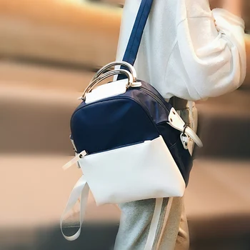 

Fashion Women Leather and Nylon Backpack School Backpack Bag for Tenagers Girl New Designer Female Shoulder Bag Travel Sac A Dos