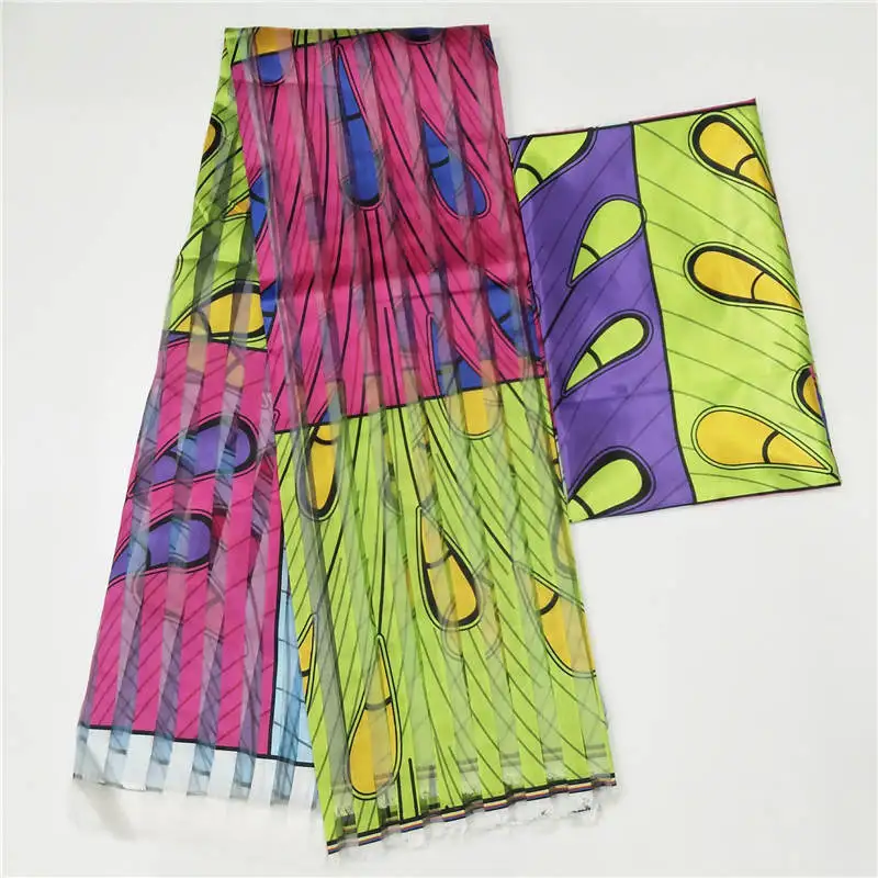 Горячая Распродажа Gahna стильная атласная шелковая ткань с лентой из органзы в африканском стиле! J52602 - Цвет: Фиолетовый