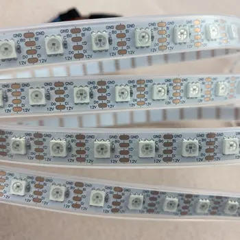 

72leds/m WS2815 DC12V addressable full color RGB 5050 LED strip;5m;waterproof in silicon tube;IP67,WHITE PCB