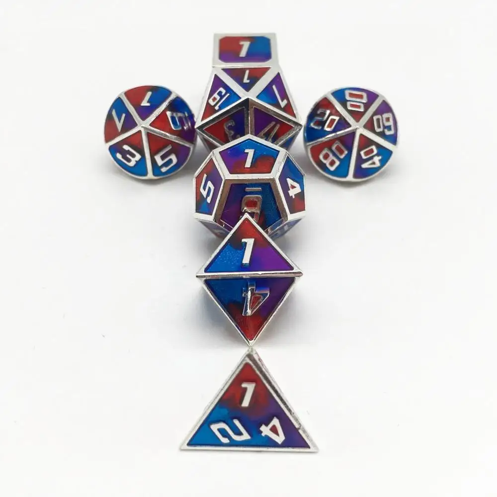 CesieLyn набор металлических игральные кости DnD D20 7 шт RPG цинковый сплав кубики