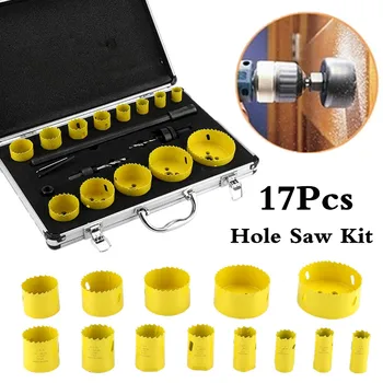 

17Pcs/Set Metal Circular Round Cutting Drill Bit Carbon Steel Hole Saw Cutter Tool With Box for Carpentry Home Garden Supplies