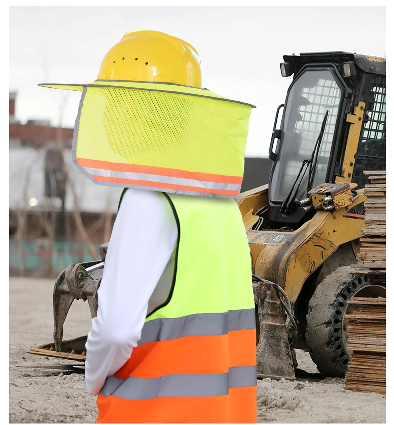 Safurance Reflective Stripe Neck Shield Safety Hard Hat Cap Sun Shade Protective Helmets Workplace Safety