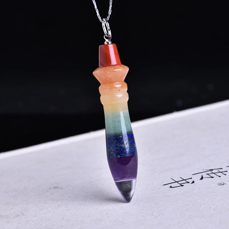 7 Чакры натуральные драгоценные камни Reiki исцеляющий кулон ожерелье радио Divination