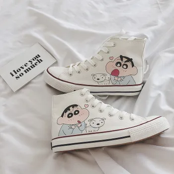 

Anime Crayon Shin-chan Cute Peripheral Fashion Shoes Kawaii Printing Student Cosplay Plimsolls Costume Animation Derivatives