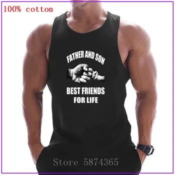

2020 Father And Son Father's Day white Sleeveless Bodybuliding Tank Tops Men's Summer Gyms Muscle Undershirt