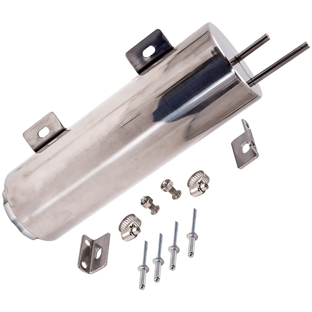 Maxpeeding(3 "X 9" 32 Oz Radiatore Refrigerante Over Flow Puke Tank Catch Can Acciaio Inossidabile