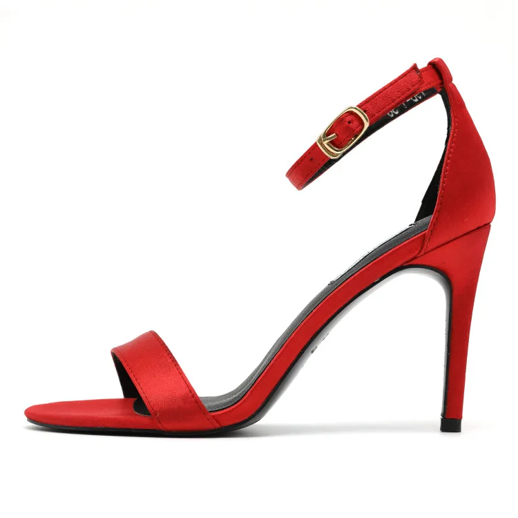 Ремешок на щиколотке на каблуке женские босоножки Летние женские туфли с открытым носком шпильки на высоком каблуке; сандалии под платье, для вечеринки g986 - Цвет: RED