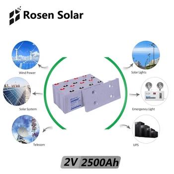 

Rosen Manufacturer Deep Cycle 2V 2500Ah Gel Agm Storage Rechargeable Solar Battery