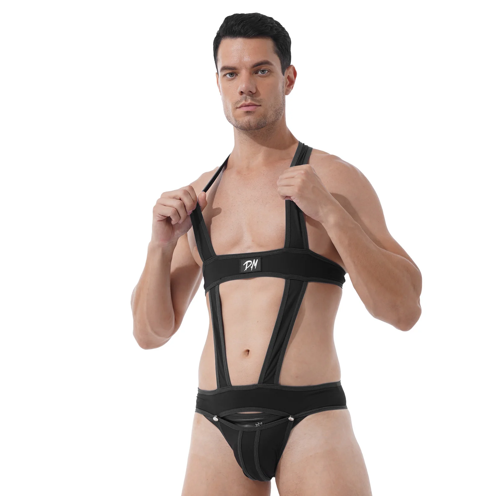Men's Sexy Bodysuit Exotic Teddies Jockstrap Bodywear Underwear Wrestling Singlet Leotard Jumpsuits Suspender Lingerie Sleepwear