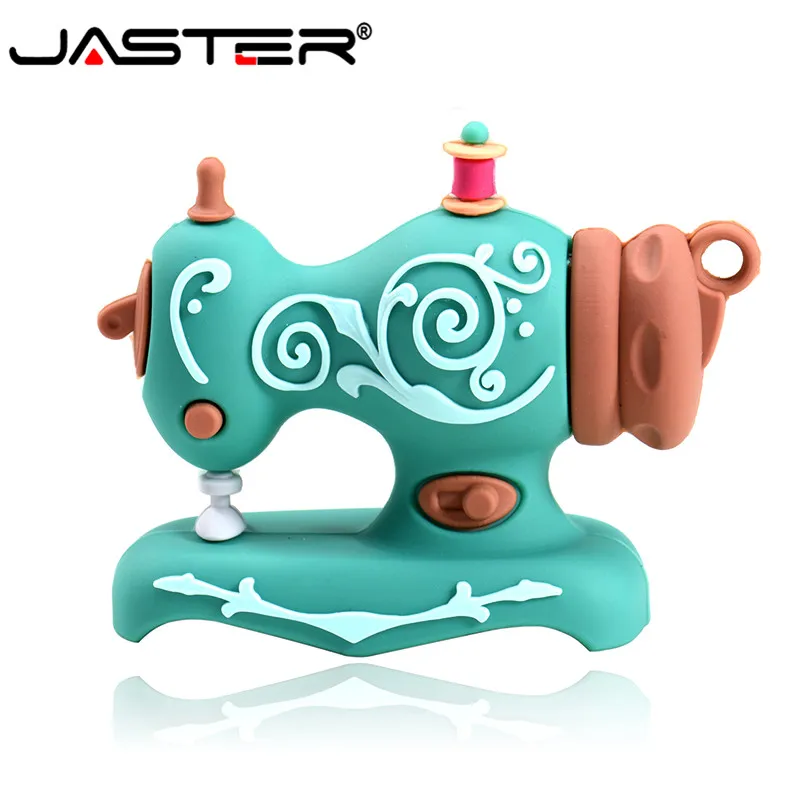 JASTER, новинка, USB 2,0, мультяшная швейная машина, модель, usb флеш-накопитель, 4 ГБ, 8 ГБ, 16 ГБ, 32 ГБ, 64 ГБ, 128 ГБ, флешка, U диск, рождественский подарок