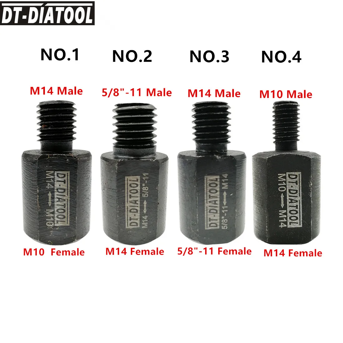 DT-DIATOOL 1pc Different Thread Diamond Core bits Adapter Grinding wheel Adapter M14 to M10 or M14 to 5/8