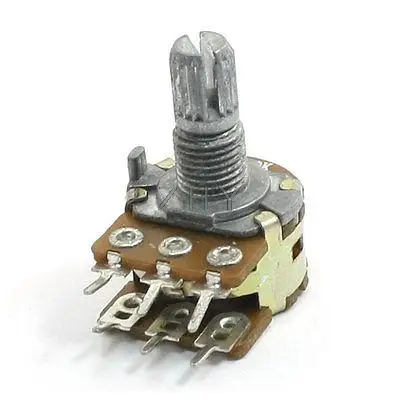 

Type B 100Kohm 6mm Knurled Shaft Double Linear Rotary Potentiometer