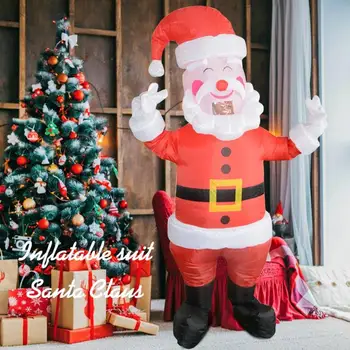 

Cute Santa Claus Inflatable Costume Kids Adults Polyester Funny Event Executive Costume Christmas Cosplay Party Jumpsuit