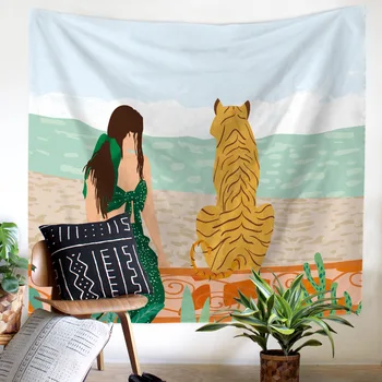 

Nordic Ins Simple Art Multifunctional Tapestry Hanging Cloth Wall Hanging Beach Towel Window Tapestry Bohemian Tapestry