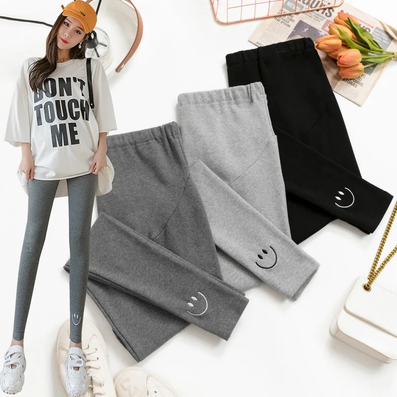 

2020 Spring And Autumn Pure Cotton Maternity Pants High-waisted Elasticity 3-9 Month Wearable Abdominal Support Leggings Skinny
