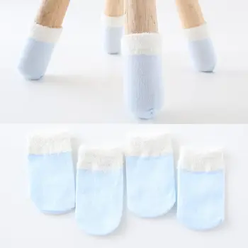 

4 Pcs Furniture Feet Sleeve Cover Chair Leg Socks Cloth Floor Protection Knitting Wool Socks Anti-slip Table Foot Cat Scratching
