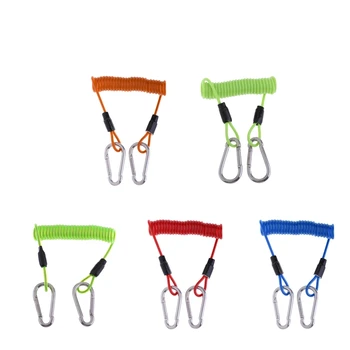Günstige Durable Höhle Tauchen Driften Unterwasser Scuba Dive Spirale Frühling Spule Snap Clip Sicherheit Notfall Lanyard Rot