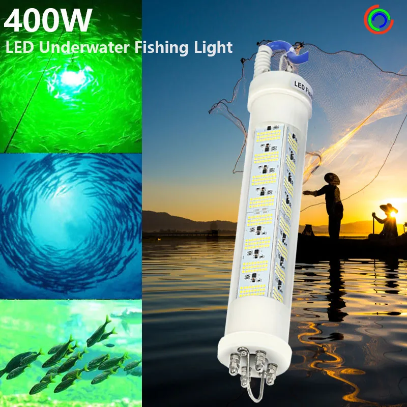 LED 낚시 수중 램프 스테인레스 스틸 케이지 보호 슬리브, 12-24V, 450W, LED 수중 램프, 낚시 루어 램프