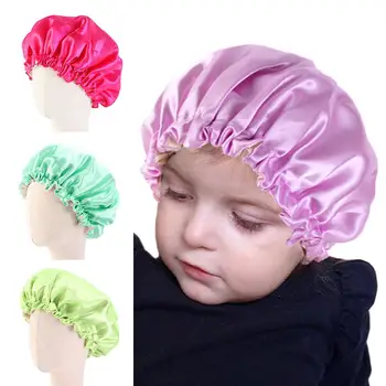 

Foil Caps Waterproof Spa Hair Salon Shower Caps Solid Color Kids Adjustable Reversible Night Sleep Bonnet Shower Hair Care Cap