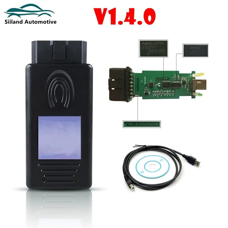Считыватель кодов OBD2 высокого качества для BMW сканер V1.4.0 с чипом FTDI FT232RL серии 1.4.0
