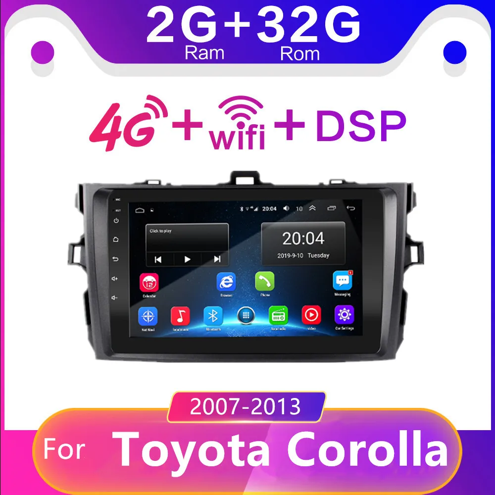 

2 din Android 8.1 GO for Toyota Corolla E140/150 2006-2013 car navigation video multimedia player car radio 2.5HD 4G WIFI SIM