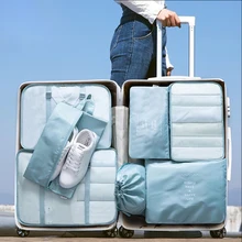 Многофункциональная дорожная сумка для хранения саржа из полиэстера 7 комплектов портативной сумки для хранения одежды сумка для хранения багажа семь штук