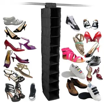 

10 Pocket Dust-proof Shoe Clothes Hanging Storage Rack Shelf Door Organizer